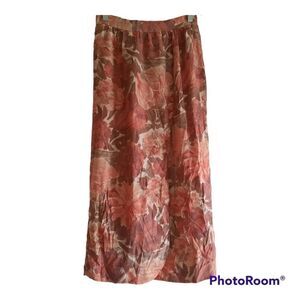 Dividends Floral Print High Slit Vintage Skirt